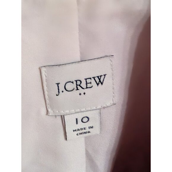 J. Crew Pink Herringbone Tweed Wool Blend Blazer Size 10 Career Crest Preppy - Picture 6 of 10